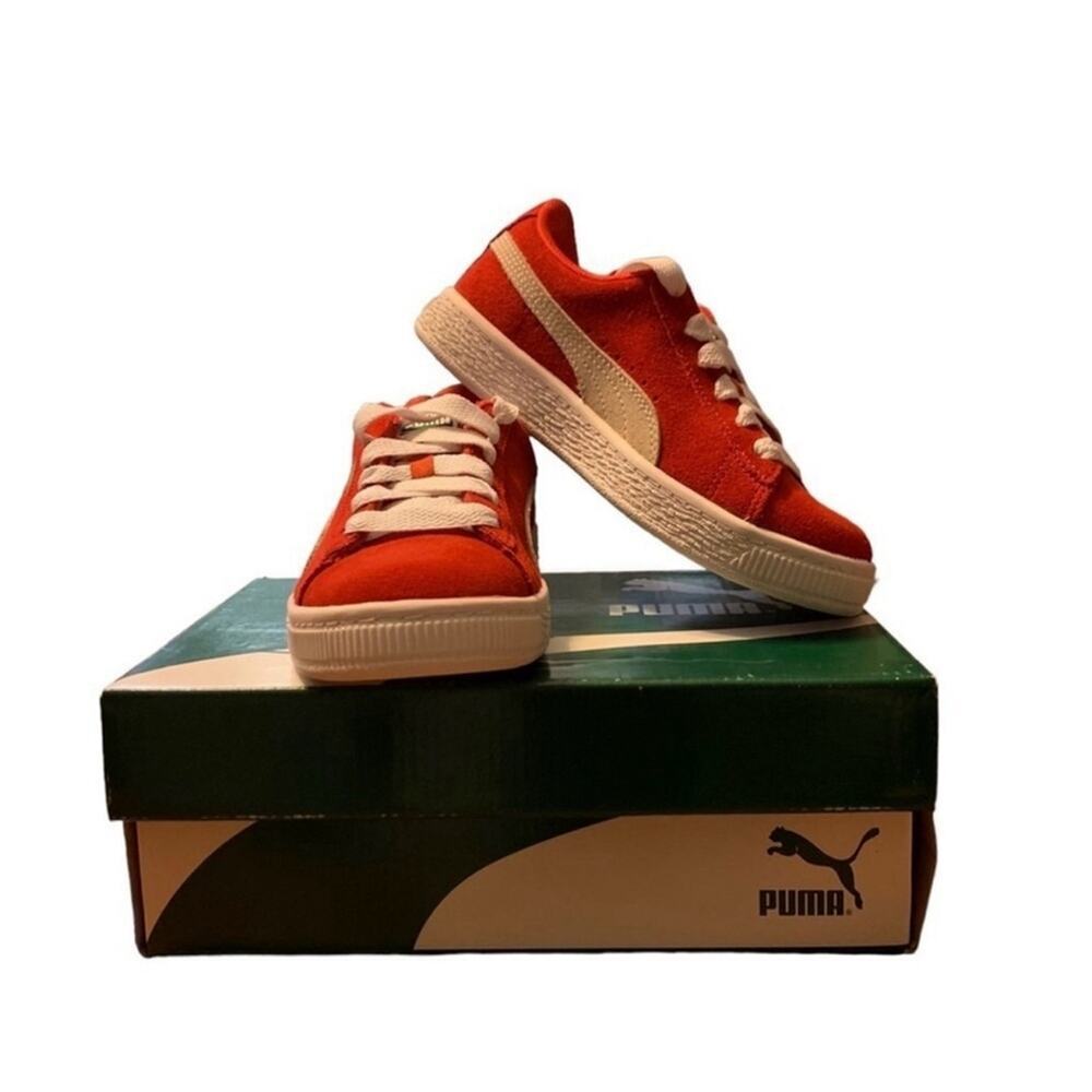 Puma Suede Baby Sneakers Red White Infant 1C Toddler Shoes NIB Gift